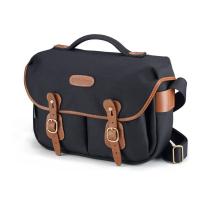 Billingham Borsa Hadley Pro Tela Nero/Bordi Cuoio marrone chiaro + finiture ottone